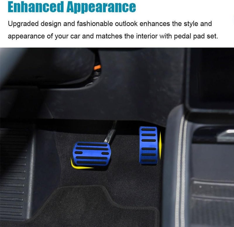 LEXLEY 2PCS Anti-Slip Aluminum Brake Gas Pedal Pads,Auto No Drilling Accelerator Pedal Covers Only for Ford 2022 2023 2024 2025 2026 Maverick-Blue - Image 5